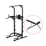 Tour d’alimentation avec banc, station de dips et banc amovible réglables