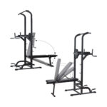 Tour d’alimentation avec banc, station de dips et banc amovible réglables en hauteur à 10