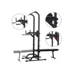 Tour d’alimentation avec banc, station de dips et banc amovible réglables en hauteur à 10